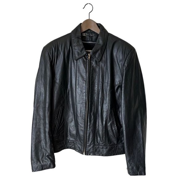 The Leather Shop Black Shirt Jacket Size L - Picture 1 of 12
